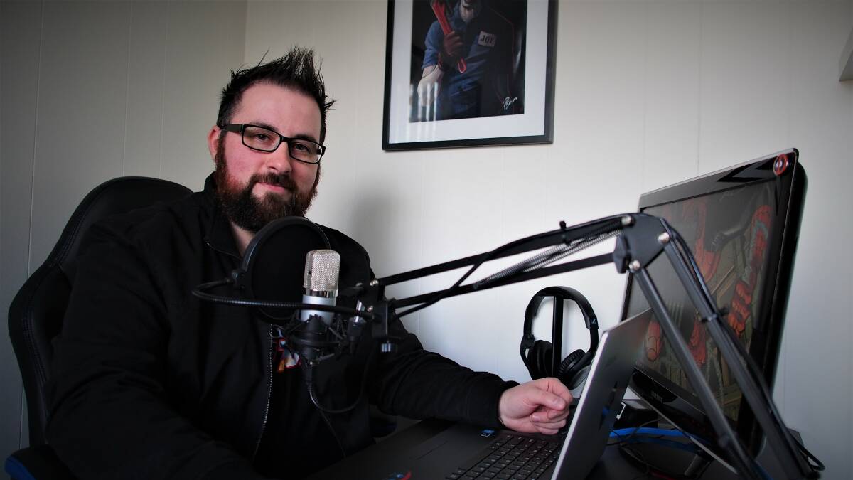 ON AIR: Brent Jago is one of a trio podcasting about all things geeky. Picture: Piia Wirsu