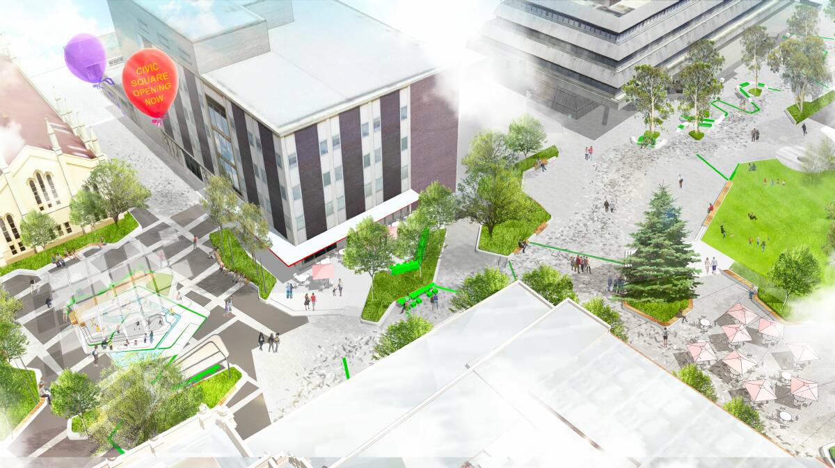 An artist's impression of the proposed Civic Square redevelopment. 