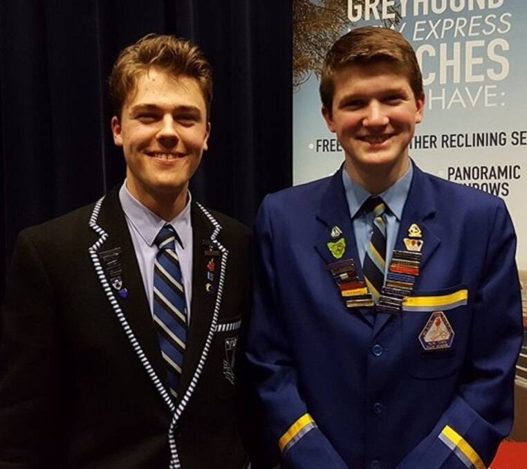 PERFORMERS: Launceston Church Grammar School student Eamonn Shorter, with Junior Tasmanian finalist Kelly Stone, at the Rostrum Voice of Youth national finals.