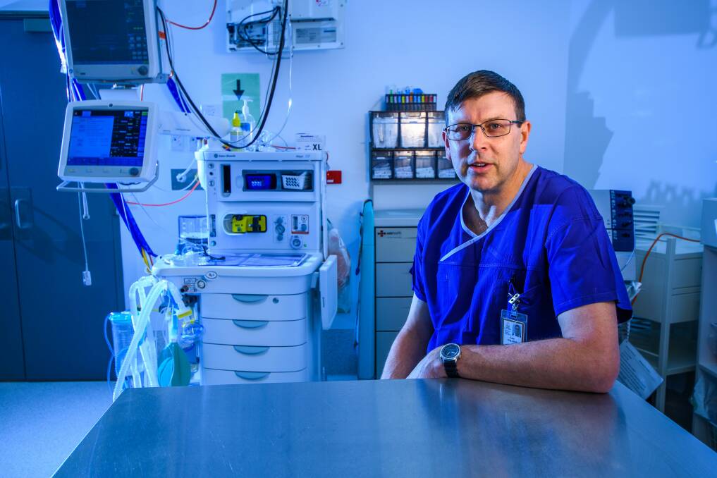 DOCTOR'S ORDERS: Launceston anaesthetist Dr Colin Chilvers, pictured with medical equipment in an endoscopy suite at Calvary St Vincent's Hospital, has been appointed a member of the Order of Australia. Picture: Scott Gelston