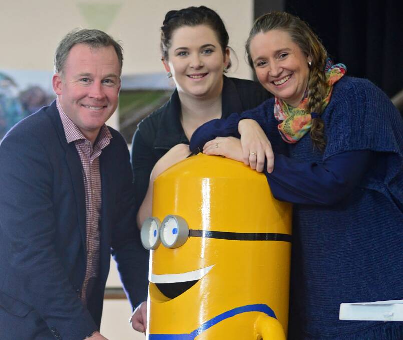 COMMUNITY SPIRIT: Premier Will Hodgman with Latrobe Flood Appeal Fundraiser organisers Claire McCarthy and Melissa Bauld. Picture: Phillipy Biggs.