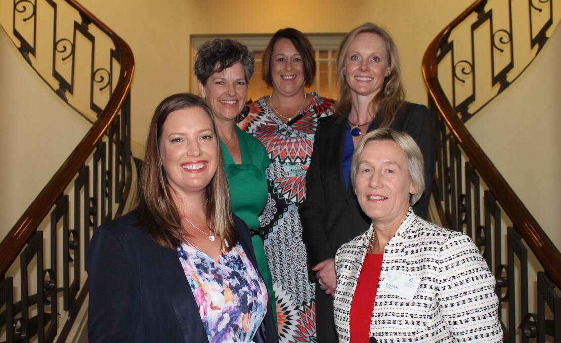 EMERGING LEADERS: Jo-Anne Fearman, Dorothy Roberts, Jann Williams, with MHA Sarah Courtney and Tasmanian Community Fund chair Sally Darke. Picture: Supplied