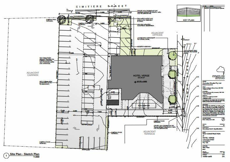 The site plans for Hotel Verge Launceston