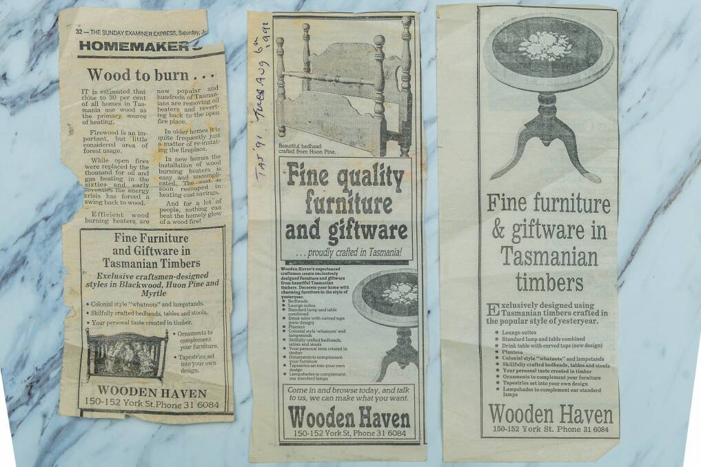 Clippings of Mr Fleming's business from old copies of The Examiner.