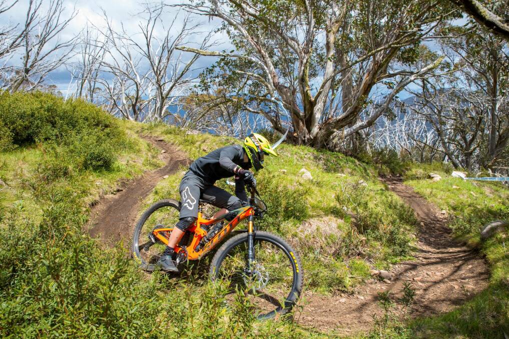 WORLD-CLASS: Mountain bike champion Rowena Fry riding the Derby trails. Picture: Enduro World Series 