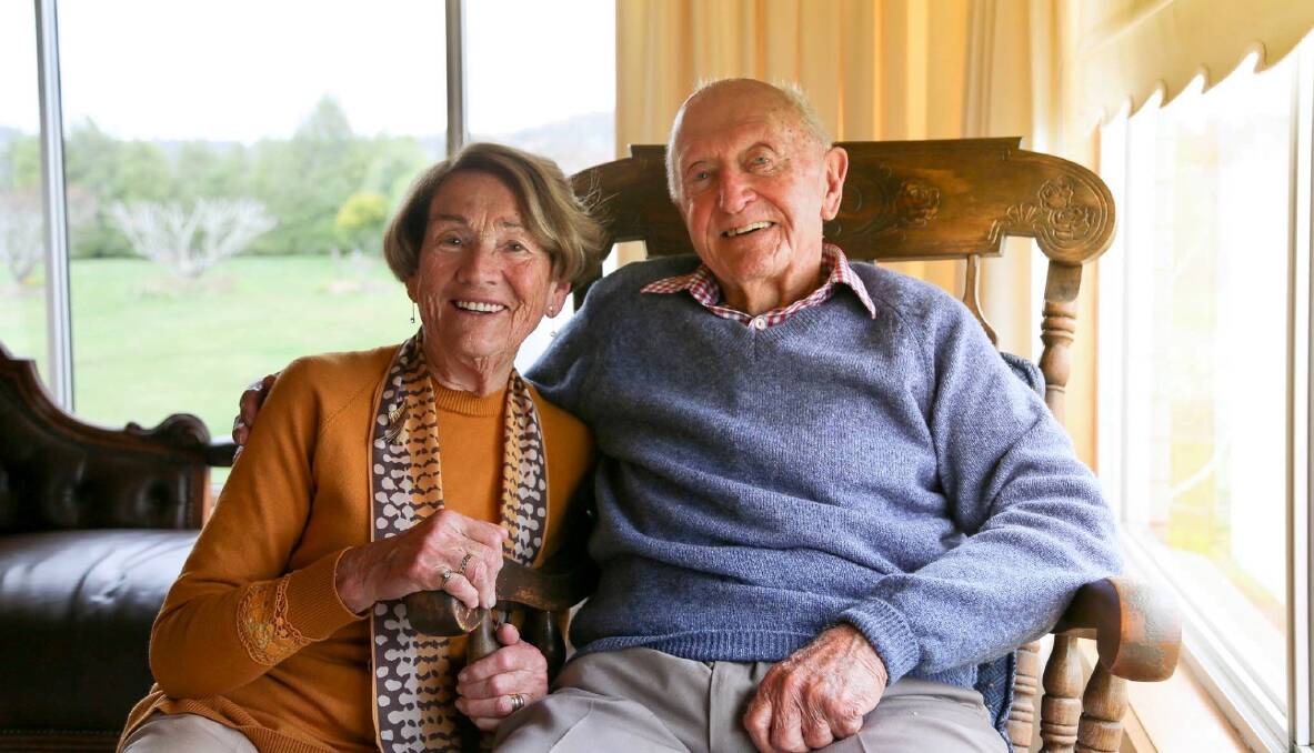 CHEERS TO 70 YEARS: Marion and Brian Booth are celebrating their platinum wedding anniversary on Wednesday. Picture: Supplied