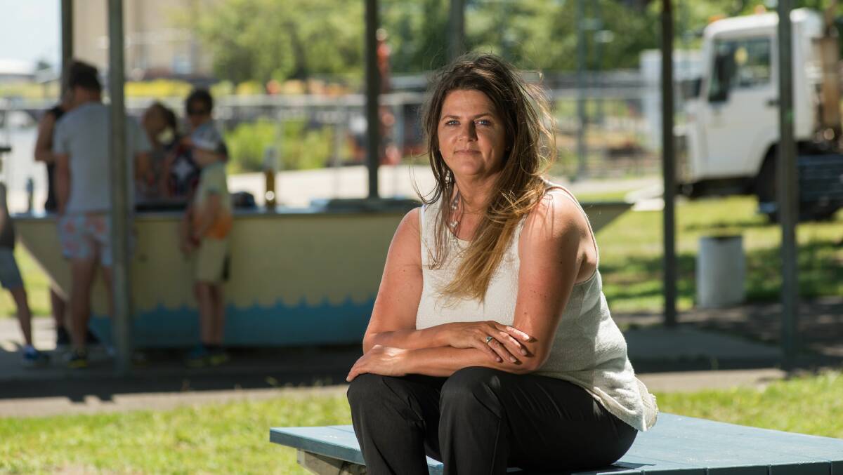 Founder of 'Launceston feeding the homeless Strike It Out inc' Kirsten Ritchie at Royal Park where she hosts free dinners each night. Picture: Phillip Biggs