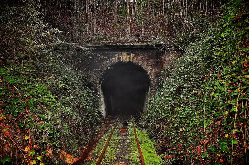 PICTURESQUE: 'The Tunnel' between Lilydale and Wyena. Picture: Phillip Biggs 