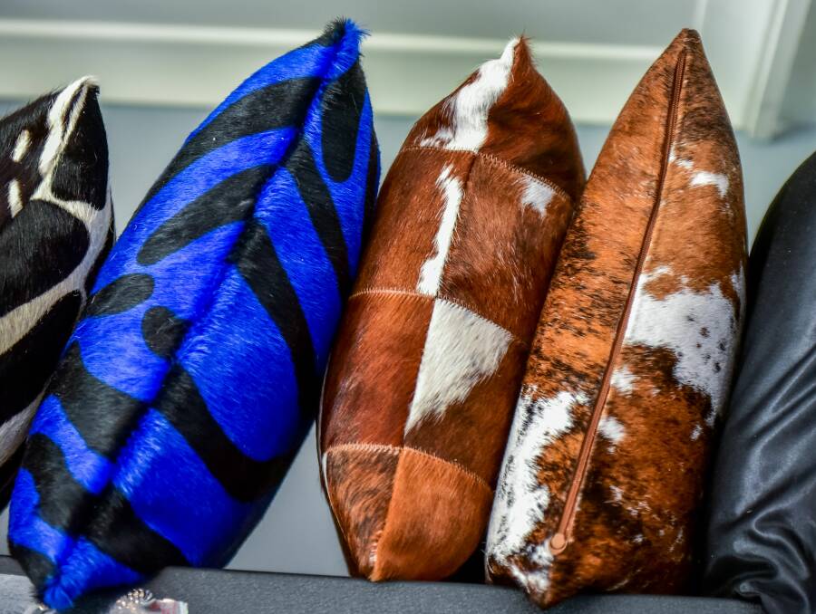 COLOURFUL: Ms Briggs said cowhide remained a popular material. Picture: Neil Richardson