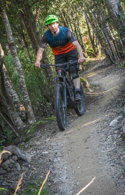 Max Keating, of Launceston, at the Blue Derby mountain bike trail on Friday.