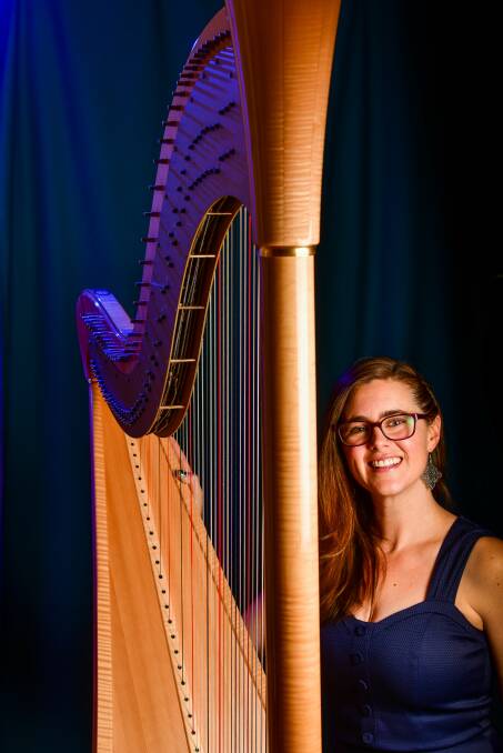 STRINGER: Launceston harpist Emily Sanzaro is performing as part of the Music at the LGH concert series. Picture: Scott Gelston