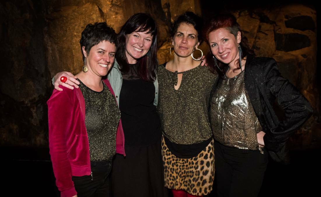 Rebecca Thomson (third from left) with Women of the Island team Ninna Millikin, Lara van Raay, and Amy Brown at the project's 2017 launch. Picture: Supplied 