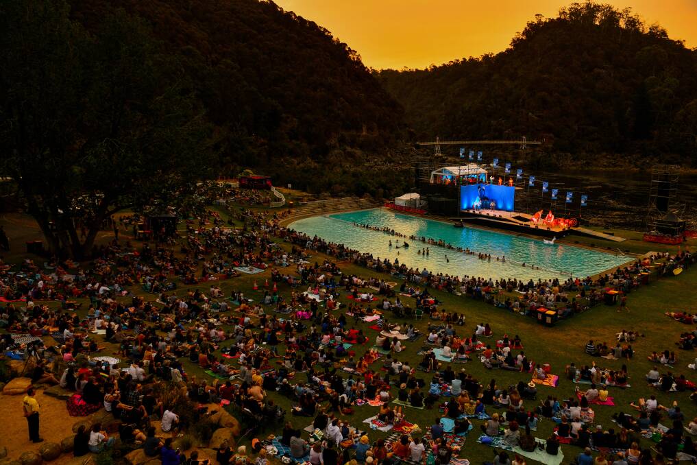 ART FOR ALL: A crowd turns out for King Ubu in the Cataract Gorge. Picture: Scott Gelston 