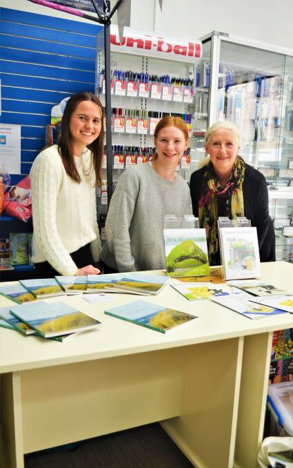 BOOKWORMS: Stories Bookshop employees Claire Donald and Taliah Schmidtke, and author Sharon Yaxley, at Love Your Bookshop day. Picture: Frances Vinall 