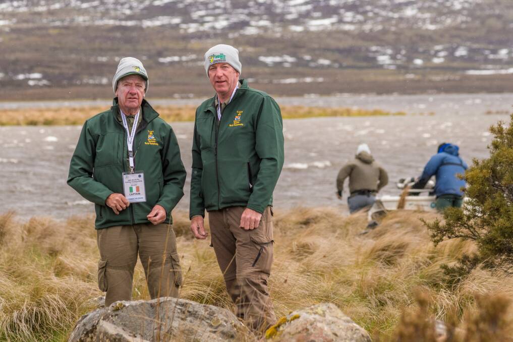 READY TO FISH: Stewart McGrane and Frank Dempsey, from Ireland. Picture: Phillip Biggs 