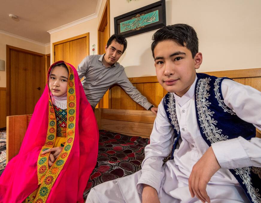 KEEPING THE FAITH: Zeinab, Hosein and Abolfazl Mohsemi, of Kings Meadows, at the end of Ramadan. Picture: Phillip Biggs 