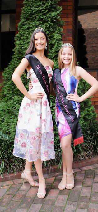 TEEN QUEENS: Miss Teen Australia Mia Schuemaker and Junior Miss Teen Australia Brianne Ninness. Picture: Supplied 