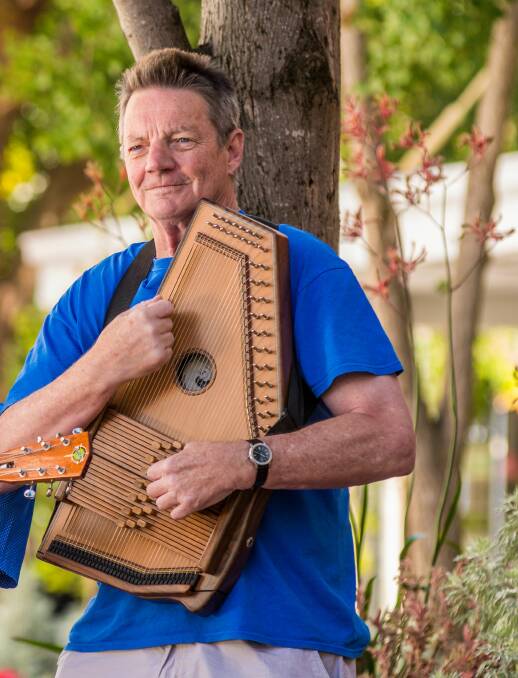 WEST COASTER: Tony Newport, singer-songwriter, prefers the autoharp is his instrument of choice. Picture: Phillip Biggs 