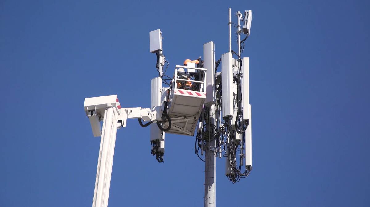 NEW TECH: Telstra install 5G capability at a mobile network tower. Picture: Supplied 