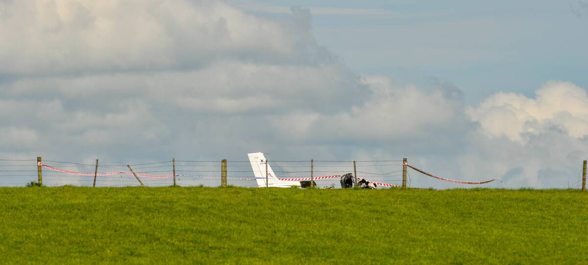 CRASH: The plane remains in a Hagley field. Picture: Scott Gelston