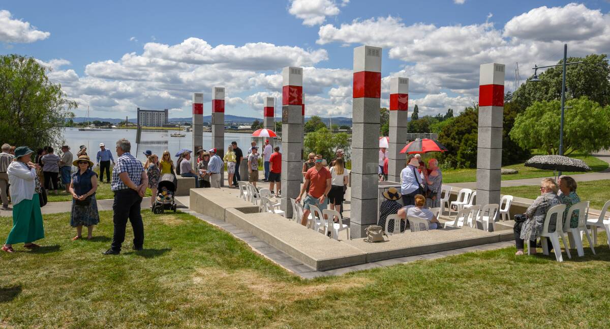IN THEIR MEMORY: The Kings Park Memorial to the Polish Pioneers who fought in World War II and settled in Tasmania. Picture: Paul Scambler 