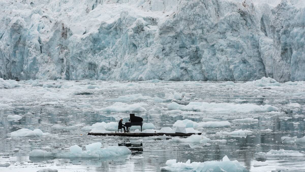 Italian piano composer Ludovico Einaudi performing his 'Elegy for the Arctic'. Picture: Supplied 