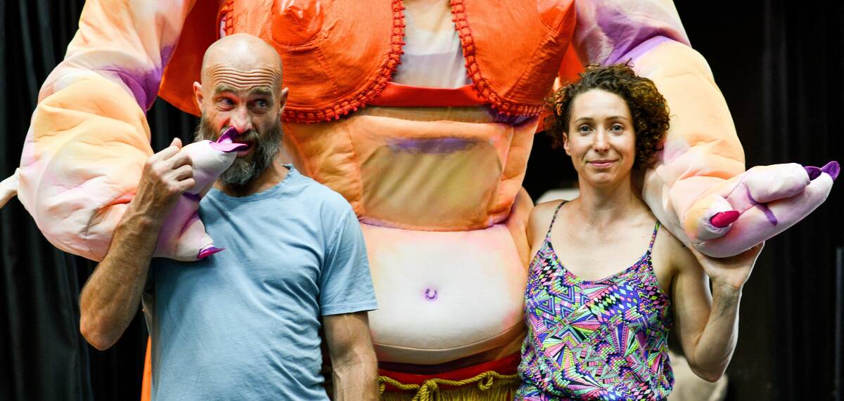 Shannon McGurgan and Felicity Horsley are the humans inside Pa and Ma Ubu. Picture: Scott Gelston 