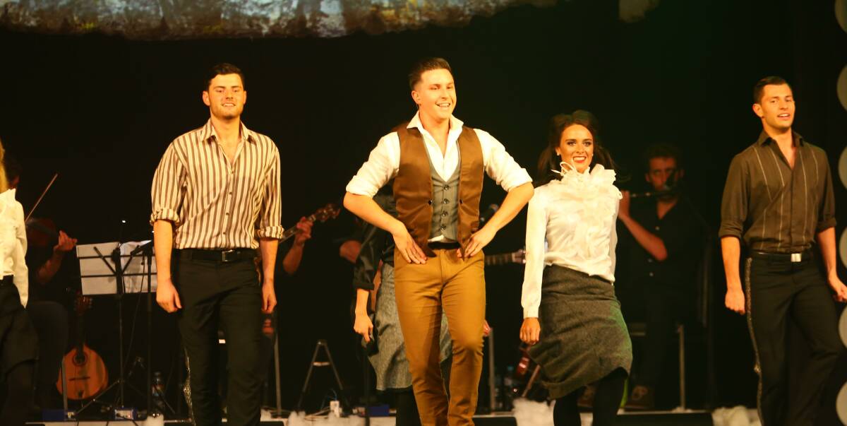 ALL SMILES: Australian Irish dancer Brent Pace leading the ensemble in a Taste of Ireland. Picture: Supplied