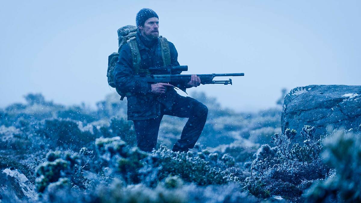 TOP: Willem Dafoe plays a mercenary tracking the Tasmanian Tiger in the Hunter. Picture: Supplied 