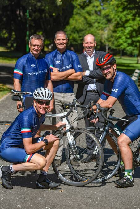 FUNDRAISING: Anthony Loone, Craig Eastaugh, Jonty Barnett, Sam Woolcock, and Martin Quinn plan to participate in the tour. Picture: Paul Scambler