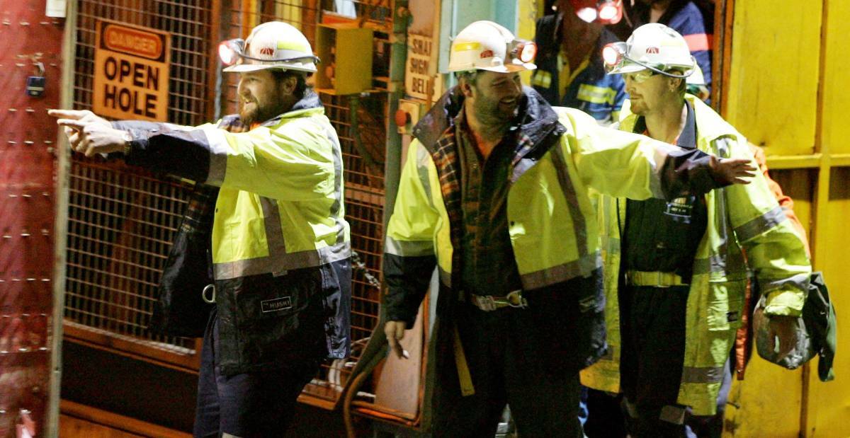 Brant Webb and Todd Russell leave the Beaconsfield Mine after 14 days trapped underground in 2006.