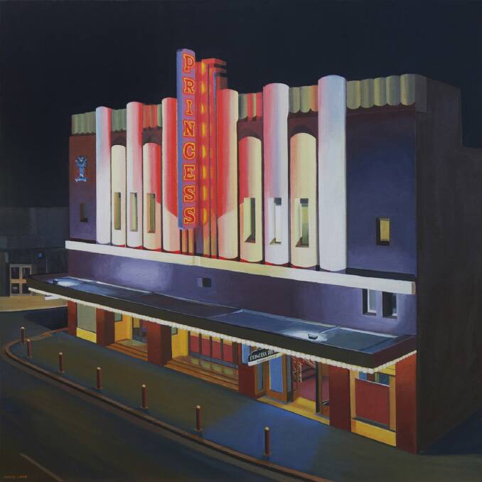 THE PRINCESS: The Princess Theatre looks like somewhere Zelda and F. Scott Fitzgerald would have frequented in this painting by David Lake. Picture: Supplied 