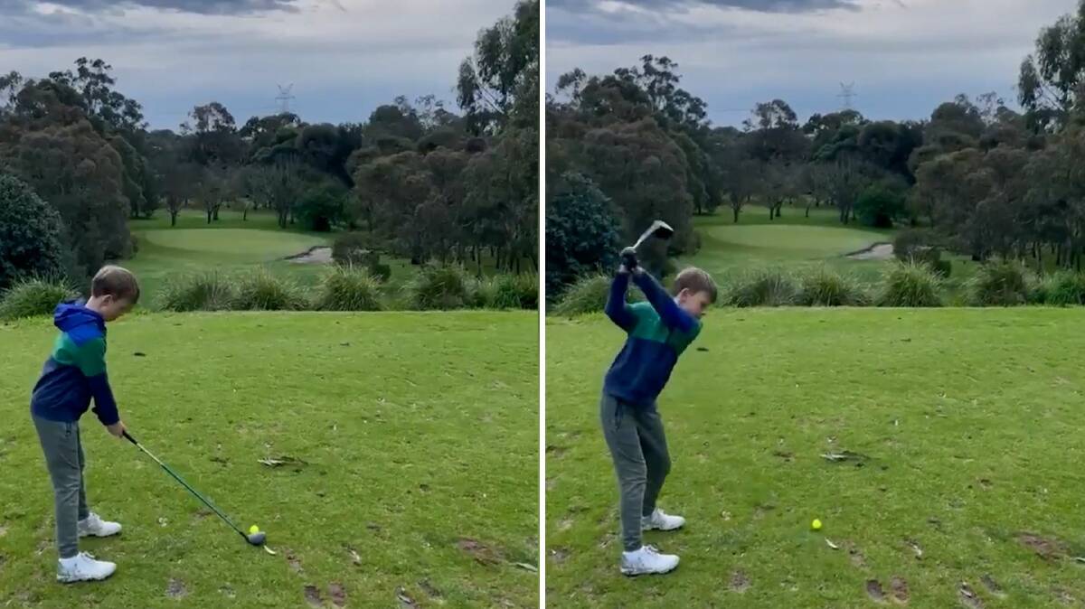 Patrick Shell, nine, hit a hole-in-one at the Northcote Public Golf Course in Victoria. Picture supplied