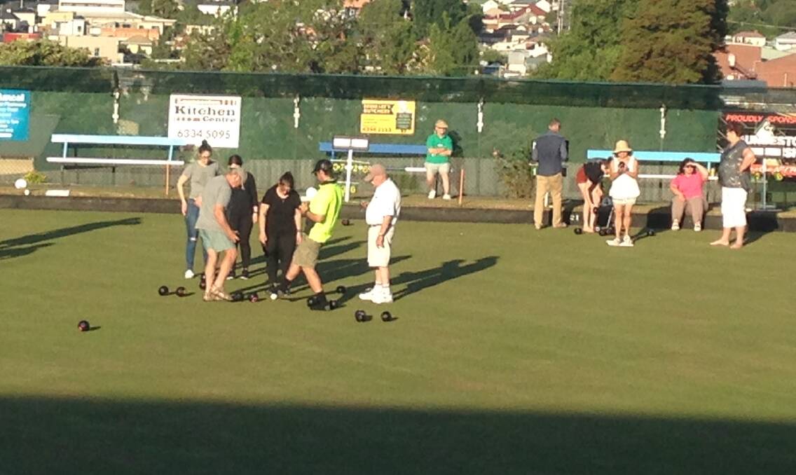A mixed crowd: The scene at West Launceston Bowls Club last Wednesday night. Picture: Brian Roe.