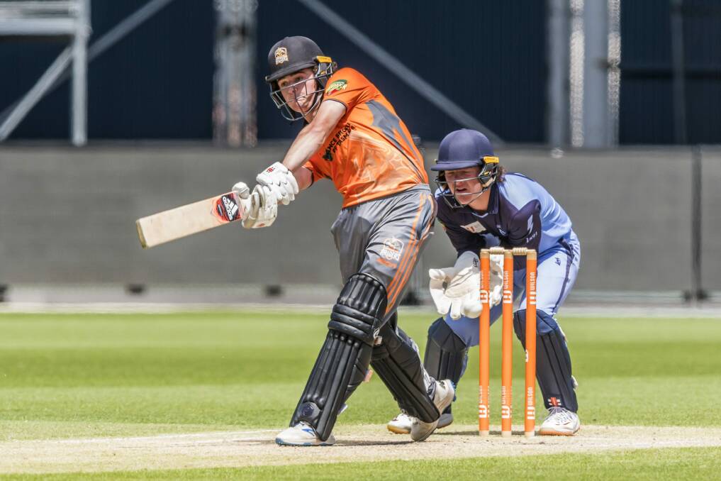 Spencer Hayes led the way for the Greater Northern Raiders with the bat to help them qualify for the grand final of the CTPL Under 18 Vacation competition. Picture: Phillip Biggs.