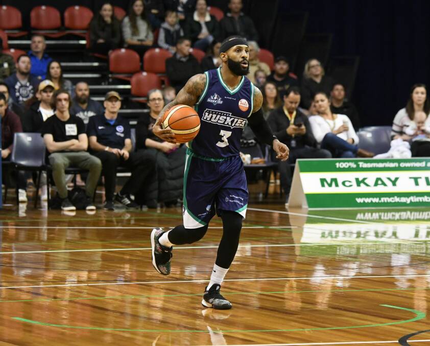 Not enough: Tre Nichols' 13 points for the Southern Huskies weren't enough to stop them going down to Canterbury on Thursday night in Hobart. Picture: Paul Scambler.