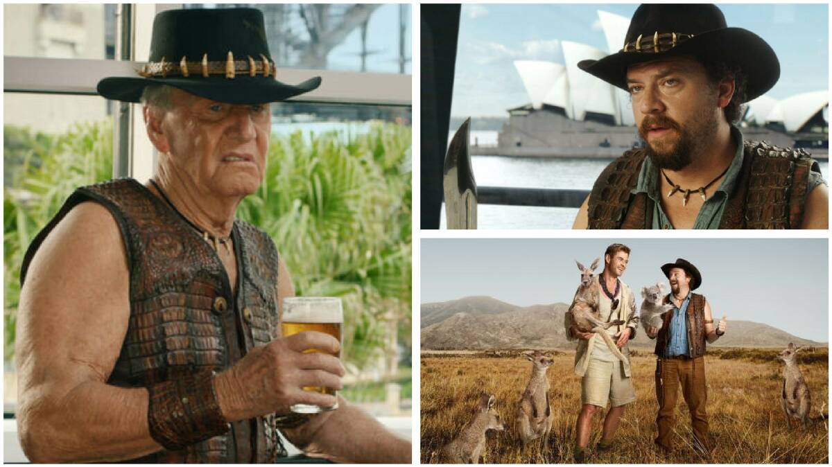 Paul Hogan starring in a Crocodile Dundee inspired TV commercial that aired during the 2018 Super Bowl. Photo: Tourism Australia