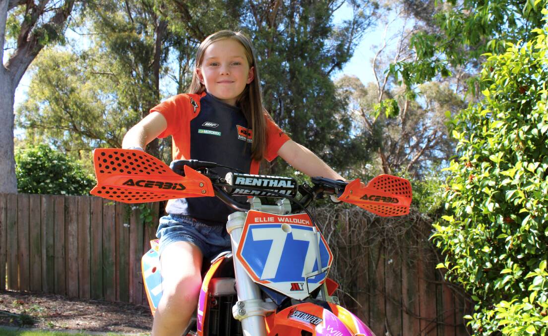 READY TO RIDE: Trevallyn eight-year-old Ellie Walduck will compete in the Australian Supercross Championships at Marvel Stadium later this month. Picture: Hamish Geale 