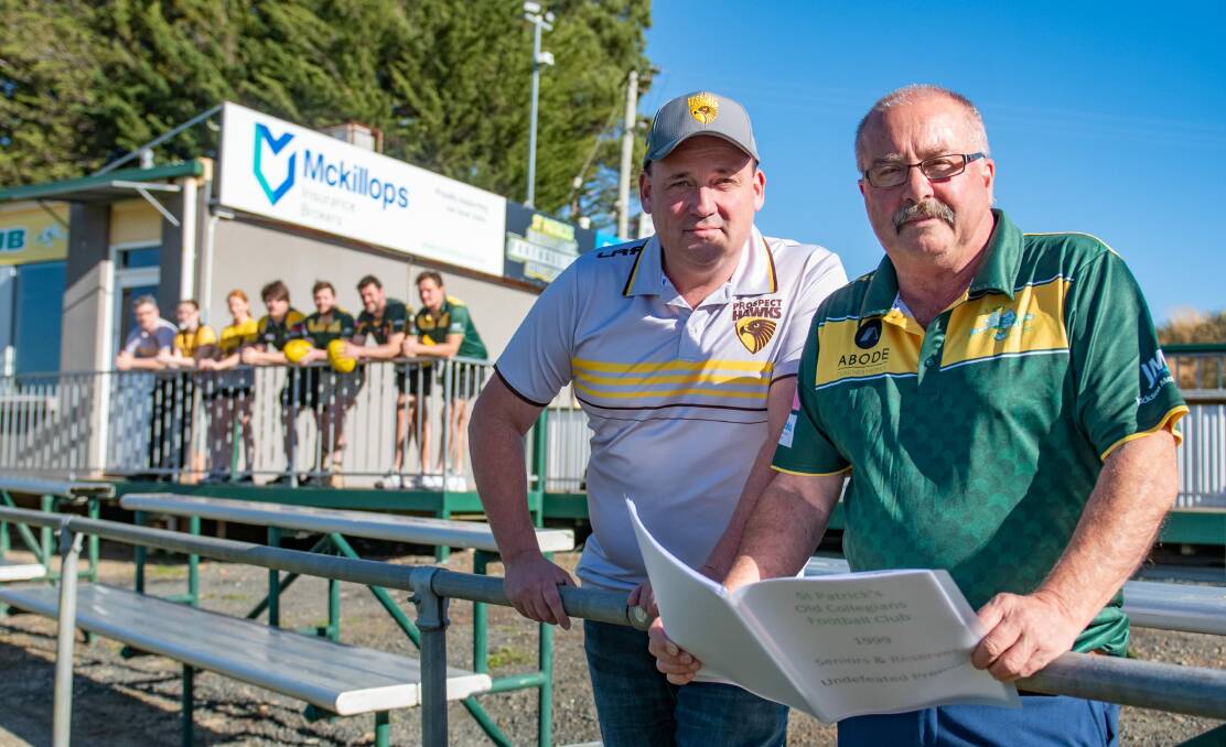 UNITED FORCE: Prospect Hawks president Matt Edwards and St Pats president Ian McCallum. Pictures: Paul Scambler