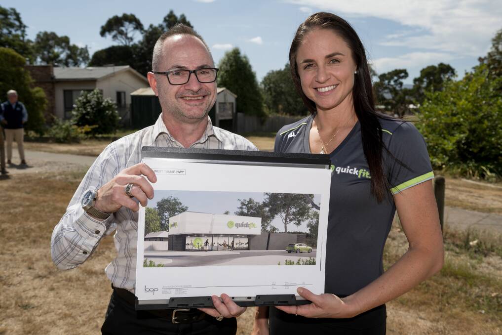 Architect Michael Liddy with Quickfit's Linda Allen. Picture by Phillip Biggs 