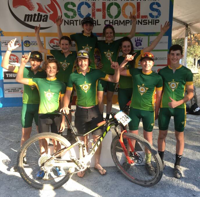 MOUNTAIN CLIMBERS: The nine-strong team that represented St Patrick's College in this month's all-schools national championships. Picture: Supplied