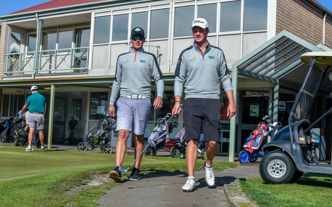 STATE REPS: Northern golfers Greg Longmore and Mitch van Noord will represent Tasmania at next week's interstate teams title in Hobart. Picture: Neil Richardson