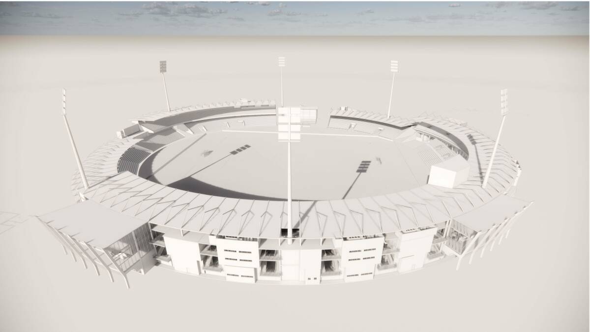An artist's impression of UTAS Stadium in rectangular mode. 