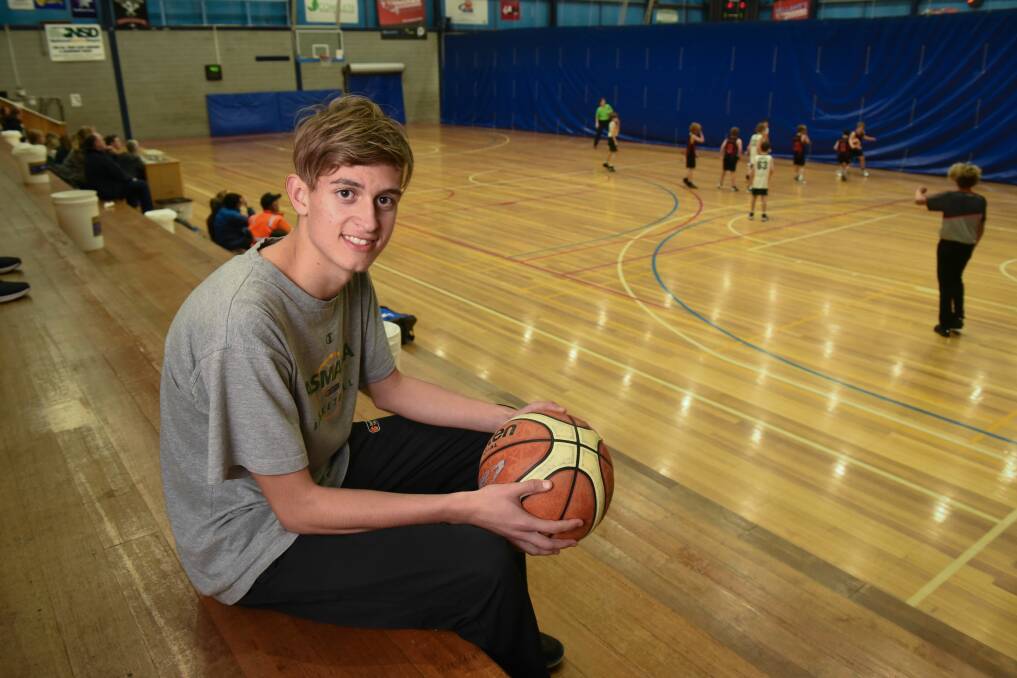 GROWING INTO THE GAME: Trevallyn teenager Lachlan Maynard is showing plenty of promise on the basketball court. Picture: Paul Scambler  