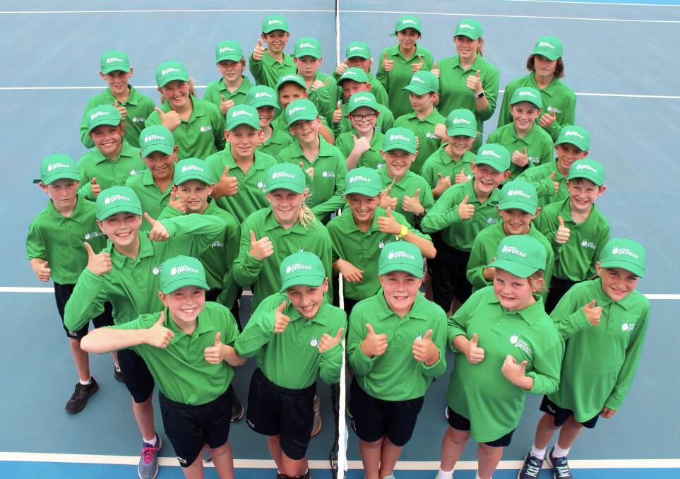 HELPERS AT THE READY: Many of this year's Launceston International ballkids are grade five students. The tournament starts on Monday. Pictures: Hamish Geale
