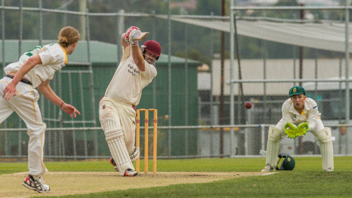 CLASS: Dane Anderson on his way to three figures against South Launceston. Picture: Phillip Biggs
