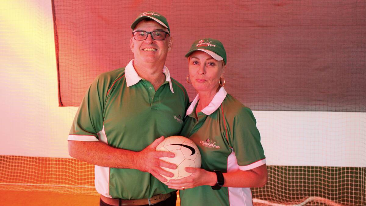 DEVELOPING TALENT: Grasshopper Soccer area manager David Manktelow and franchisee Tania Manktelow. Picture: Hamish Geale 