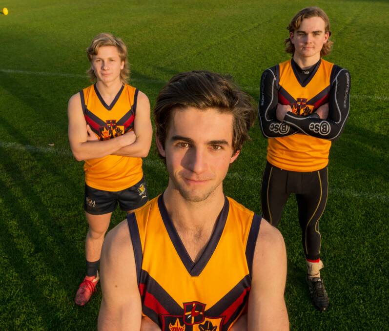 LEADING THE WAY: Scotch leadership group Liam Canny, Harrison Gee and Harry Bayles. Picture: Phillip Biggs