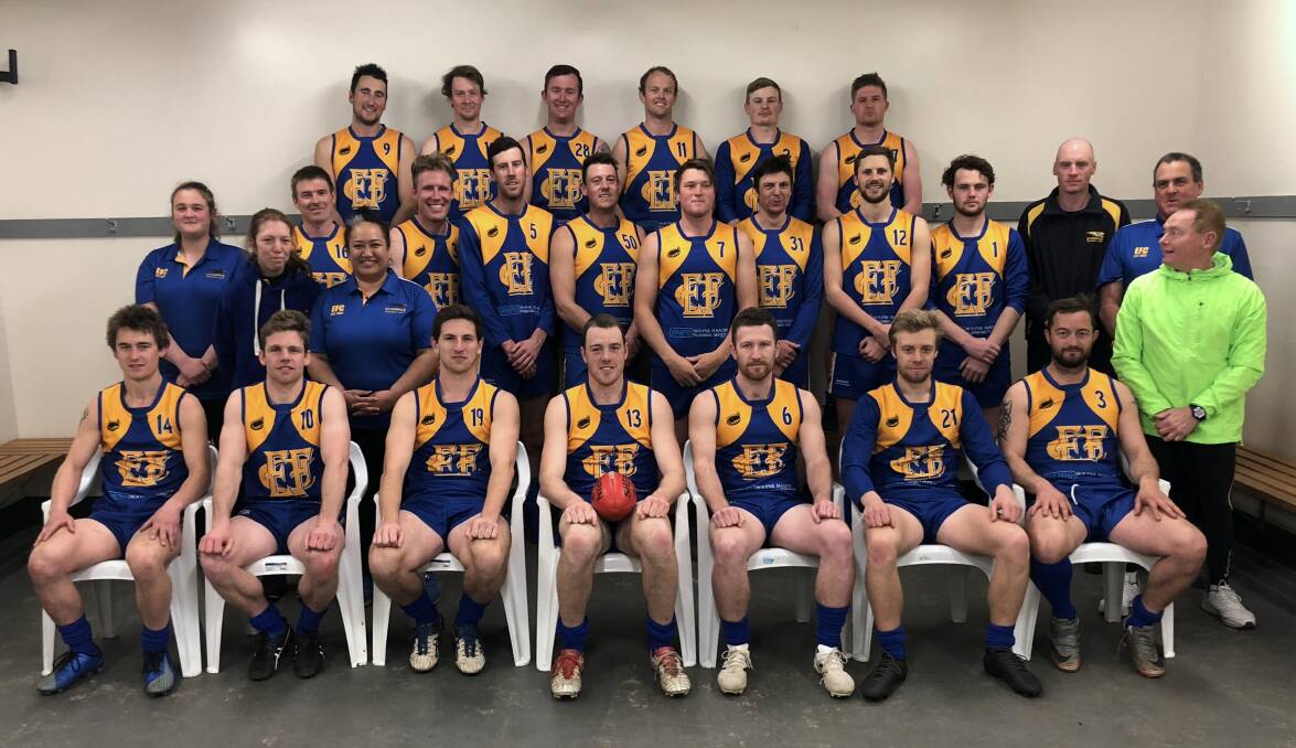 BLUE AND GOLD: Evandale has won its past seven games and dropped just three all season to reach its first grand final since 2012. Picture: Supplied