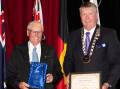 Meander Valley's first ever 'local legend' Syd West with mayor Wayne Johnston. Picture supplied